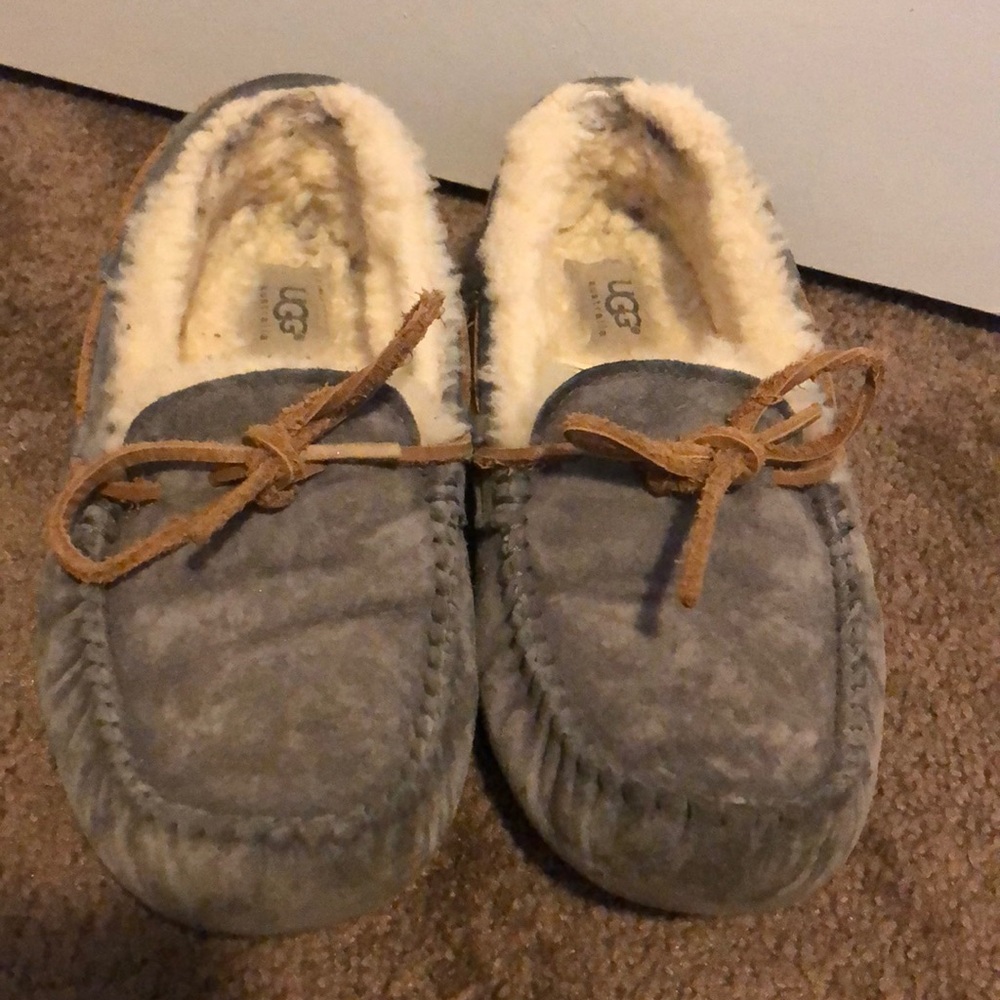 Grey/blue UGG moccasins
